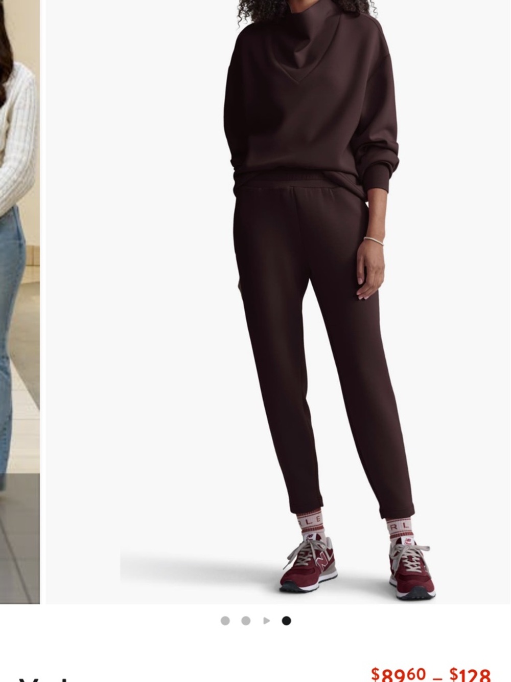 NWOT Varley Doublesoft Slim Pants in chocolate brown